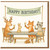 Woodland Animals Birthday Card - Cute Deer, Fox, Raccoon and Rabbit Party with Cake - Happy Birthday Banner - Blank Inside Greeting Card for Kids or Adults