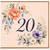 20th Birthday Card, Floral Watercolour Number 20 Birthday Card