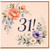31st Birthday Card, Floral Watercolour Design