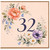 32nd Birthday Card, Floral Number 32 Card