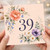 39th Birthday Card, Floral Watercolour Age 39 Card