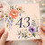 43rd Birthday Card, Floral Age 43 Birthday Card