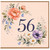 56th Birthday Card, Floral Watercolour Number 56 Card