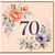 70th Birthday Card, Floral Watercolour Design