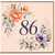 86th Birthday Card, Floral Wreath 86 Birthday Card