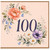 100th Birthday Card, Floral Watercolour Design