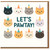 Let's Pawtay Cat Birthday Card - Cute Party Cats Design, Funny Card for Cat Lovers, Blank Inside
