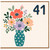 41st Birthday Card, Floral Vase Design