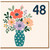 48th Birthday Card, Floral Vase Design