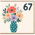 67th Birthday Card, Floral Bouquet Card