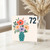 72nd Birthday Card, Floral Bouquet in Vase