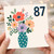 87th Birthday Card, Floral Vase Design