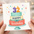 32nd Birthday Card, Happy Birthday Cake and Confetti Design