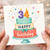 34th Birthday Card, Colourful Cake and Confetti Birthday Card
