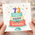73rd Birthday Card, Happy Birthday Cake and Confetti Design