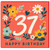 37th Birthday Card, Floral Happy Birthday Card