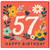 57th Birthday Card, Colourful Floral Happy Birthday Card