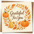 Grateful For You Autumn Wreath Greeting Card, Pumpkins Pear & Leaves, Thank You Card, 145mm x 145mm Square, Kraft, Includes Kraft Envelope