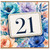 21st Birthday Card, Floral Number 21 Card