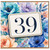 39th Birthday Card, Floral Watercolour Design