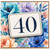 40th Birthday Card, Floral Watercolour Number 40 Card