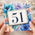 51st Birthday Card, Floral Watercolour Age 51 Card
