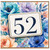 52nd Birthday Card, Watercolour Floral Number 52 Card