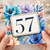 57th Birthday Card, Floral Watercolour Number 57 Card