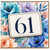 61st Birthday Card, Floral Watercolour Number 61 Card