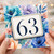 63rd Birthday Card, Floral Watercolour Age 63 Card