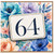 64th Birthday Card, Floral Watercolour Design
