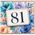 81st Birthday Card, Floral Watercolour Number 81 Card