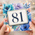 81st Birthday Card, Floral Watercolour Number 81 Card
