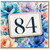 84th Birthday Card, Floral Watercolour 84 Birthday Card