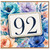 92nd Birthday Card, Floral Watercolour Number 92 Card