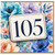 105th Birthday Card, Floral Number 105 Birthday Card
