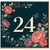 24th Birthday Card, Floral 24 Birthday Card