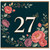 27th Birthday Card, Floral Wreath 27 Card