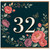 32nd Birthday Card, Floral Design