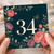 34th Birthday Card, Floral Number 34 Birthday Card
