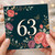 63rd Birthday Card, Floral Butterfly Design
