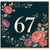 67th Birthday Card, Floral Wreath Age 67 Birthday Card