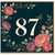 87th Birthday Card, Floral Number 87 Birthday Card
