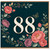 88th Birthday Card, Floral Number 88 Card