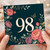 98th Birthday Card, Floral Gold Number 98 Birthday Card