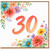 30th Birthday Card, Floral Watercolour Design