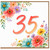 35th Birthday Card, Floral Watercolour Design