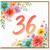 36th Birthday Card, Watercolour Floral Design