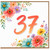 37th Birthday Card, Floral Watercolour Number 37 Card