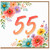 55th Birthday Card, Floral Number 55 Card